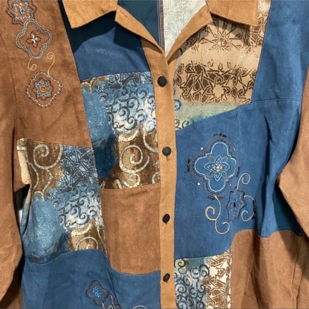 Napa Valley Embraided Patchwork Buttoned Down Wom… - image 6
